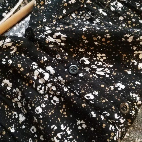 Vintage Esprit Boho Flowy Abstract Floral Button Down Blouse - Picture 4 of 8